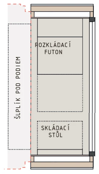 Půdorys modulu Spaní.